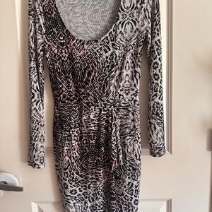 Bar III Black and Pink Long Sleeve Dress